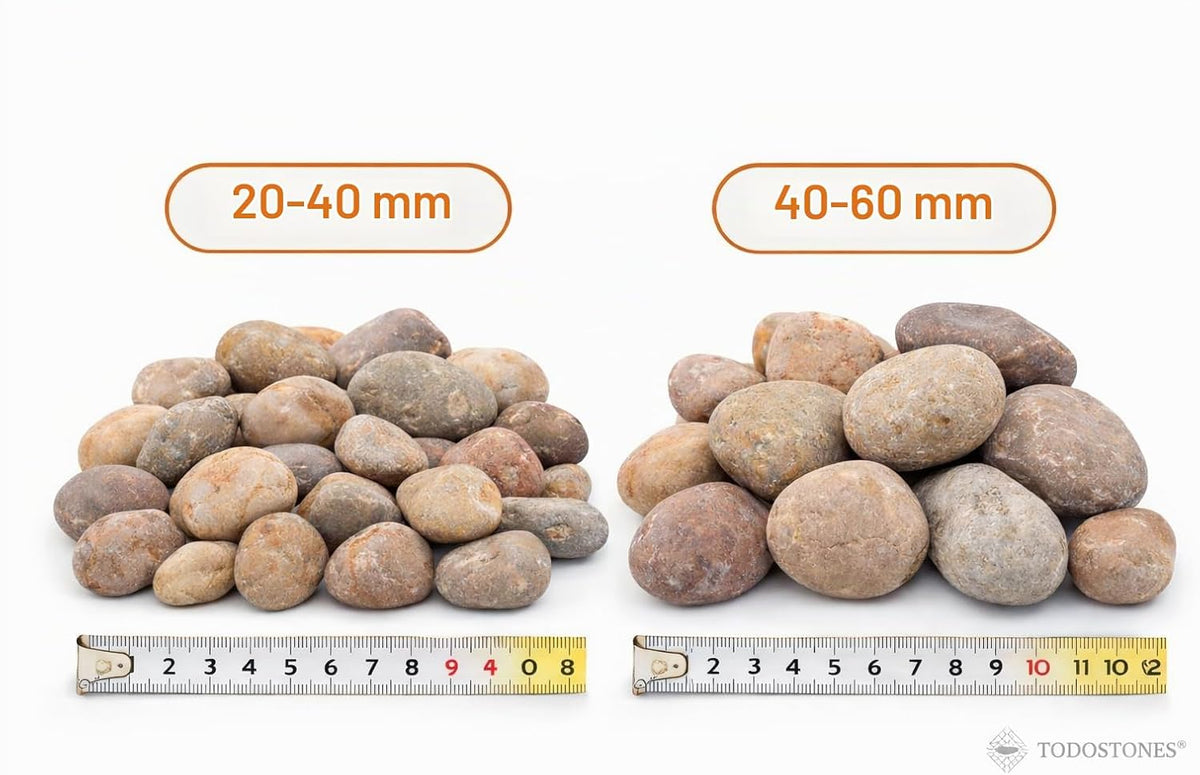 Piedra Río Colores | 40/60 mm Decorativa Multicolor para Jardín, estanques y Macetas