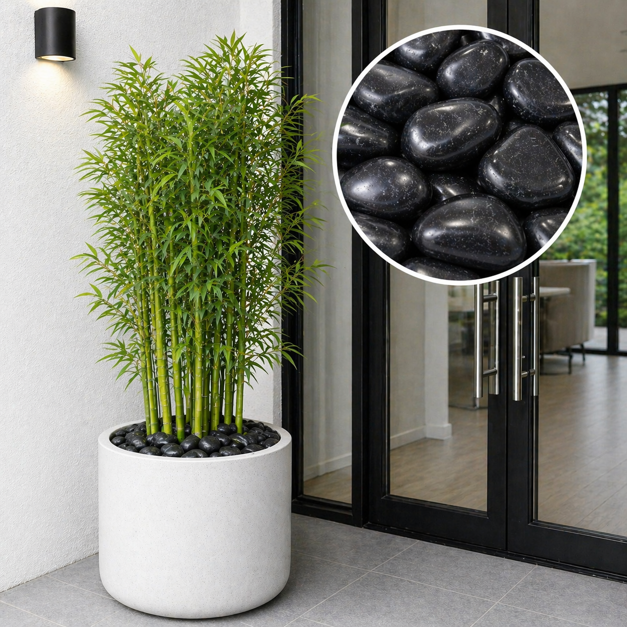 Piedras Negras Decorativas high polish | Para Jardín Interior y Exterior