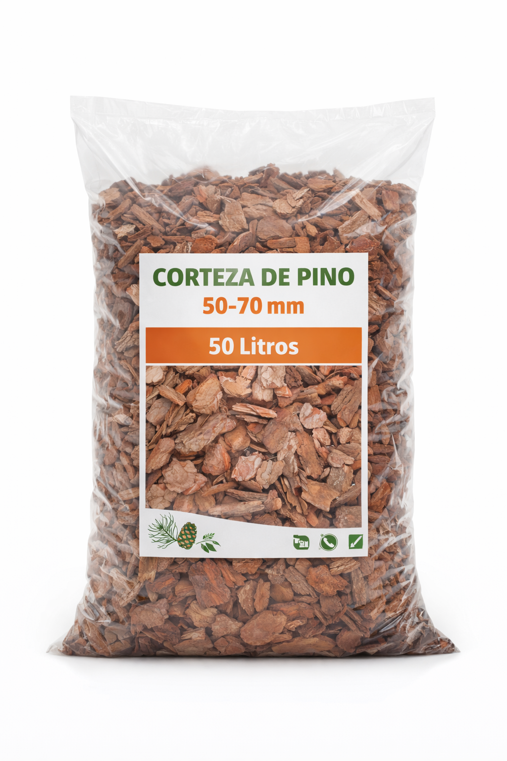 Corteza de Pino Decorativa| 40-70 mm para Jardín y Macetas