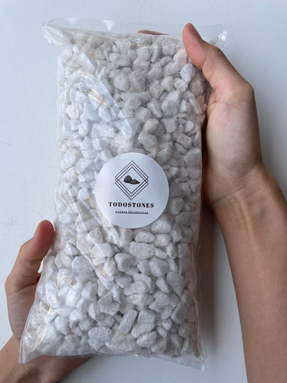 Piedra Blanca tipo Grava 8-12 mm | para Jardín, Macetas y Decoración