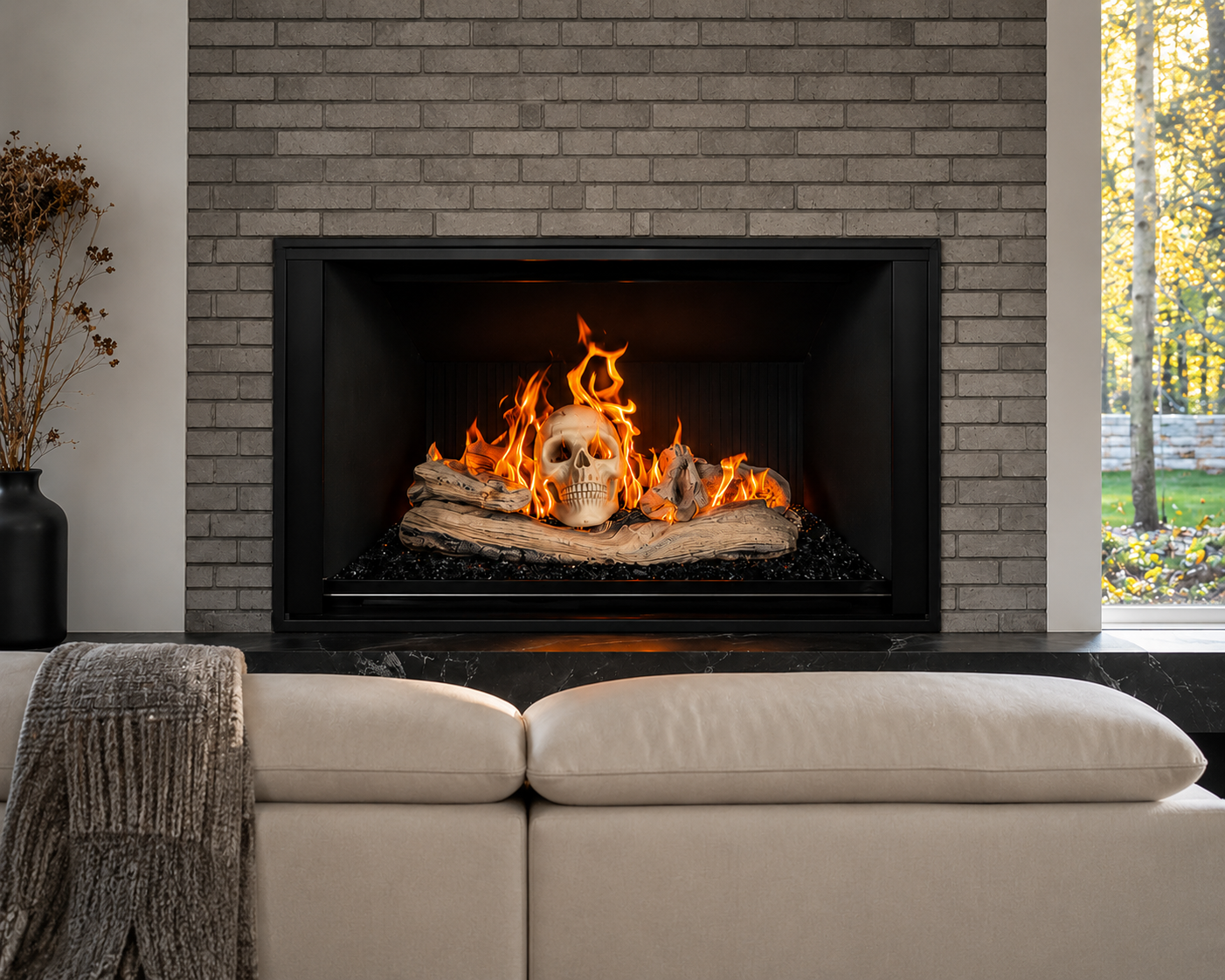 Calabera Cerámica para Chimeneas y Estufas de Gas | Modelo SUN-LMZ023