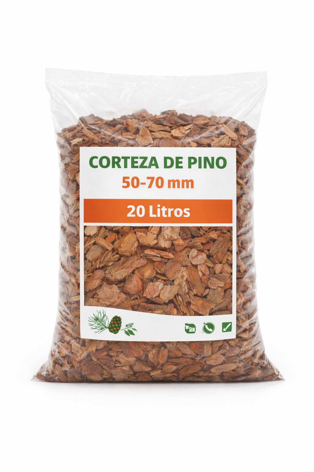 Corteza de Pino Decorativa| 40-70 mm para Jardín y Macetas