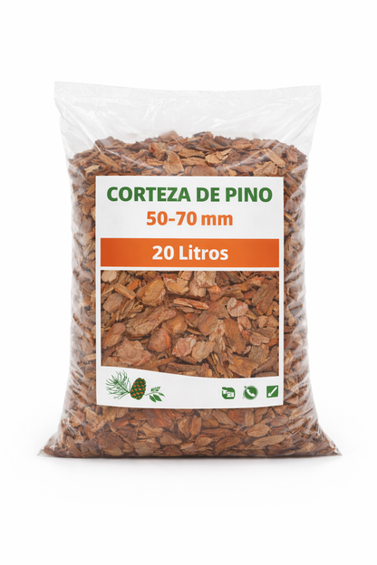 Corteza de Pino Decorativa| 40-70 mm para Jardín y Macetas