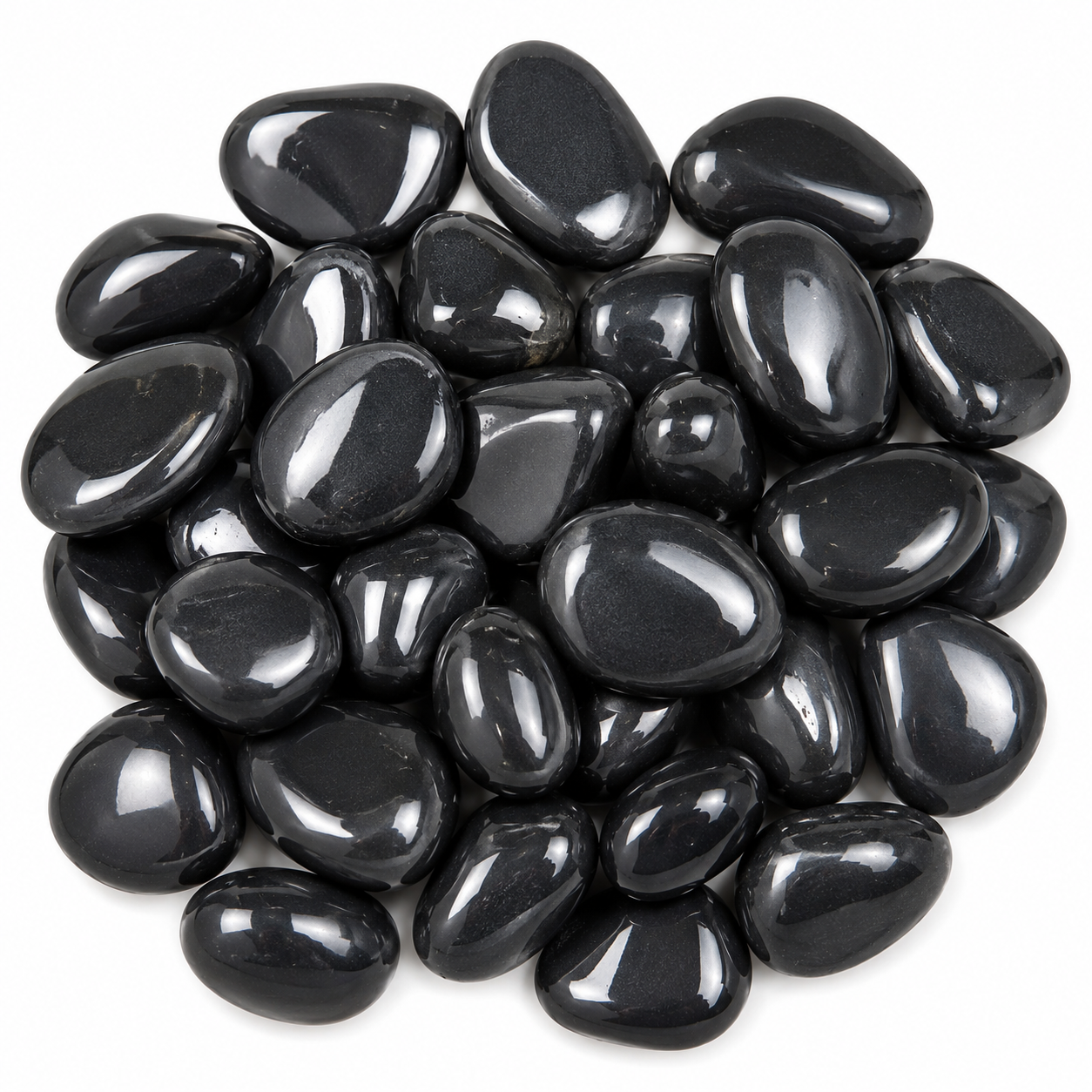 Piedras Negras Decorativas high polish 30-50 mm | Para Jardín Interior y Exterior