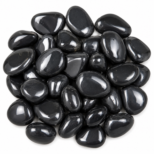Piedras Negras Decorativas high polish 30-50 mm | Para Jardín Interior y Exterior