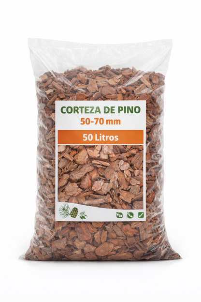 Corteza de Pino Decorativa| 40-70 mm para Jardín y Macetas